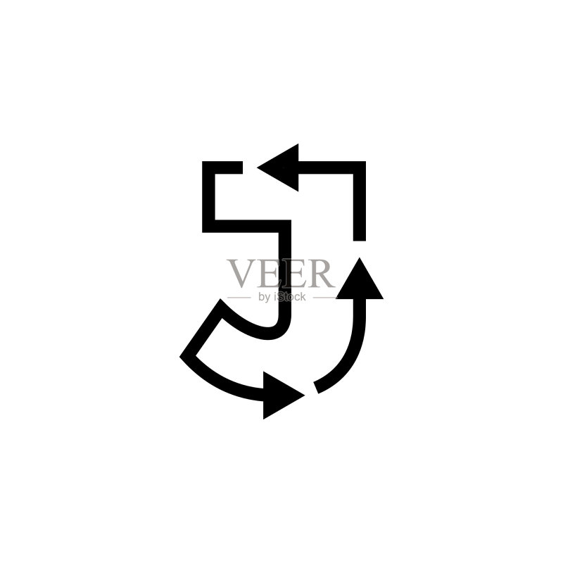字母J回收logo标志图标素材