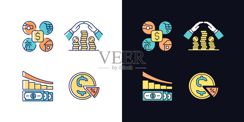 消费支出主题RGB颜色图标图标素材