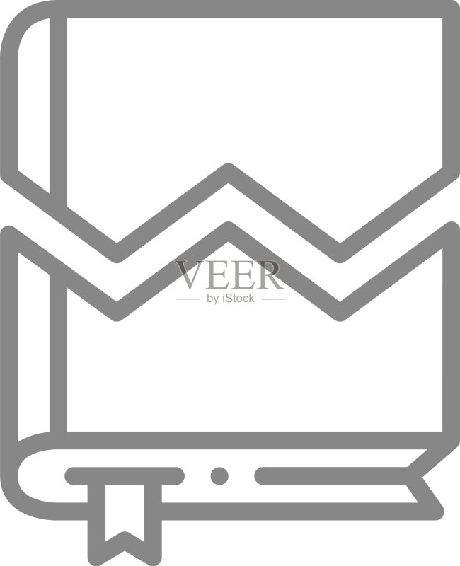 破损书籍线性图标图标素材