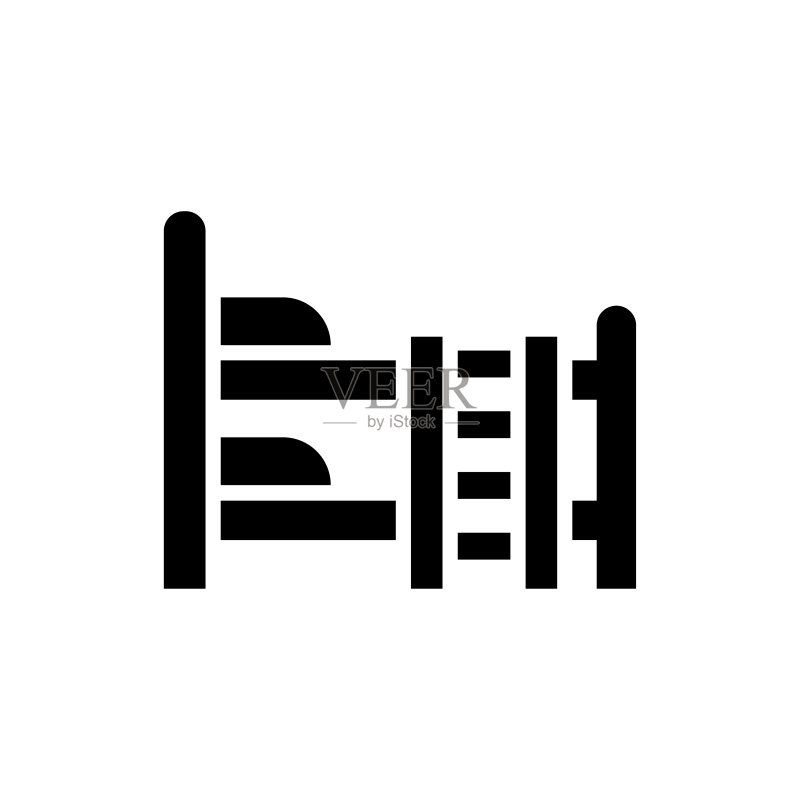 宿舍矢量实心图标样式插图。EPS 10文件图标素材