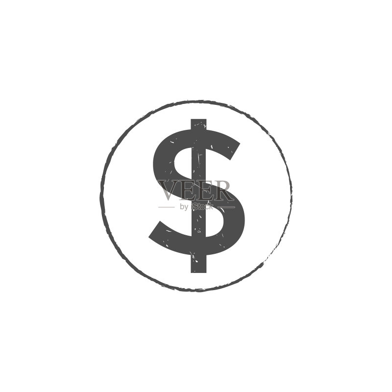美元Grunge风格印章图标素材