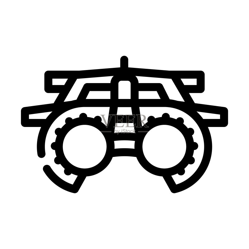 眼科检查镜架线性图标矢量图图标素材