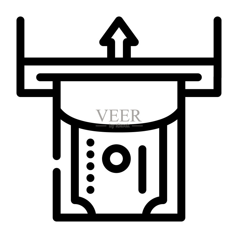 纸币接收线性图标矢量图图标素材