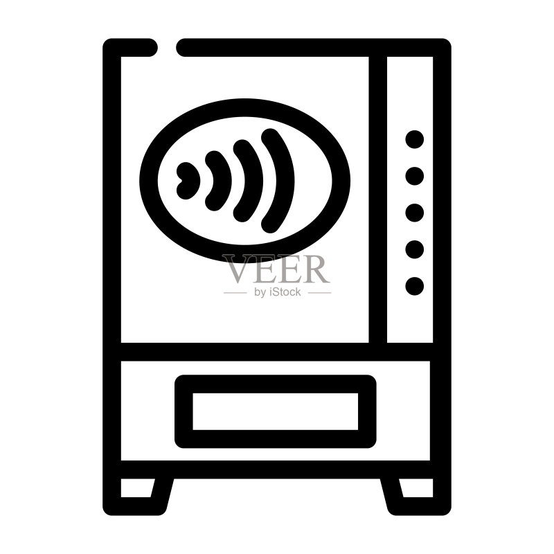 非接触支付通行线条图标矢量图图标素材