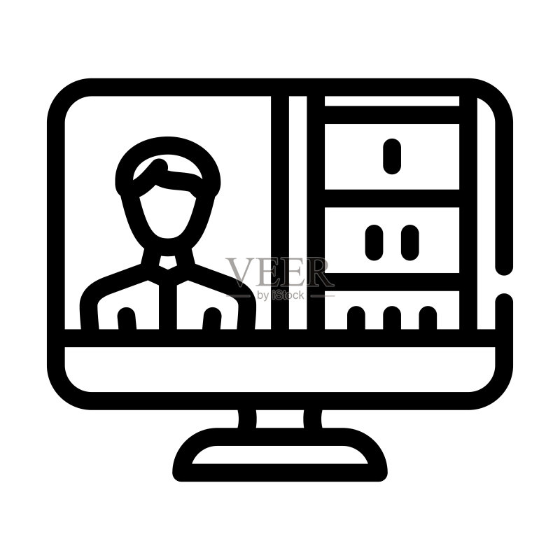 在线演示线性图标矢量插图图标素材