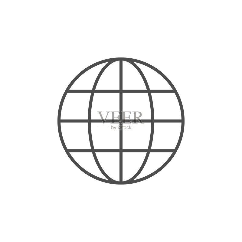 地球线条图标或世界概念图标素材