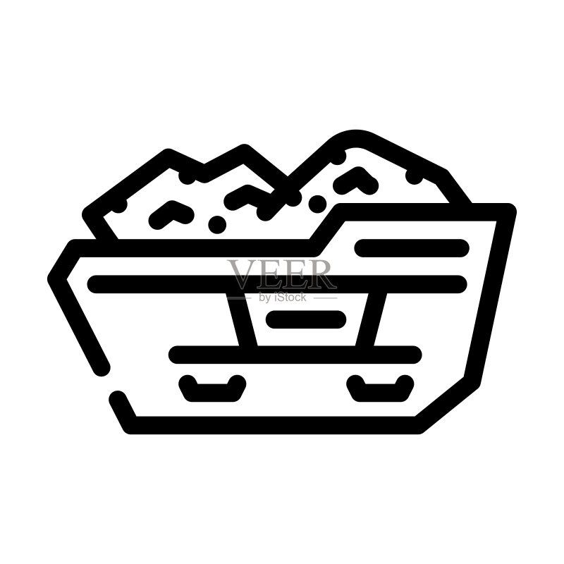 建筑垃圾箱线条图标矢量图图标素材