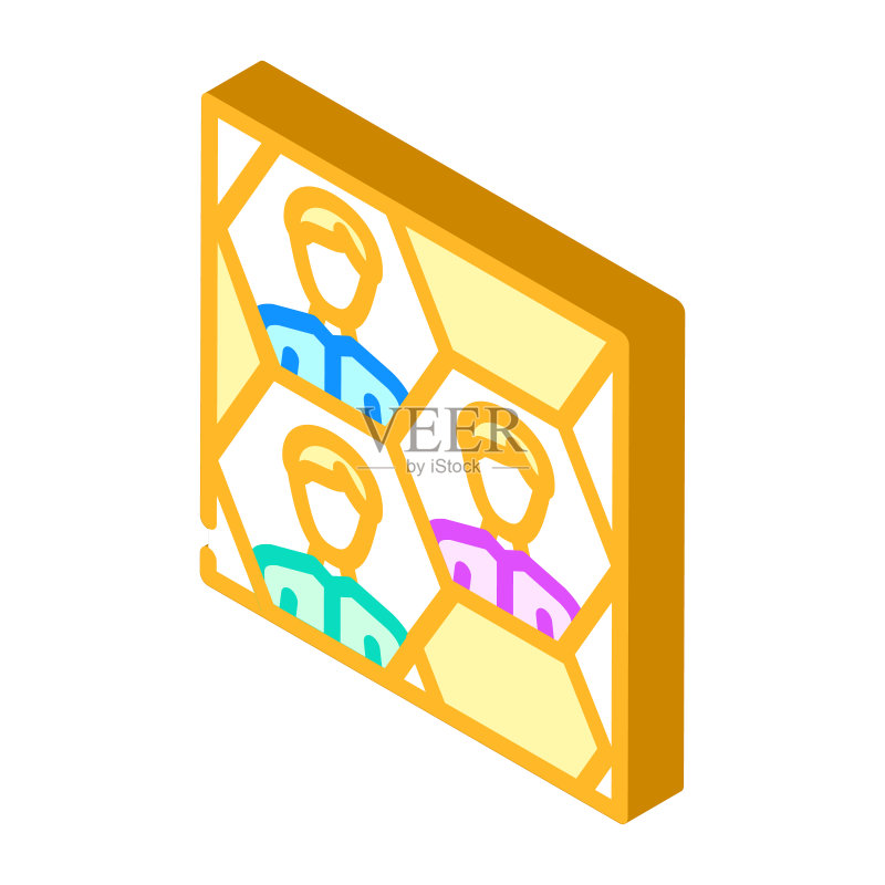 蜂窝网络2.5D图标矢量插图图标素材