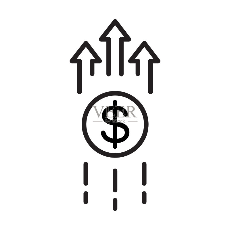 增长利润图标矢量商务金融概念UI插画图标素材