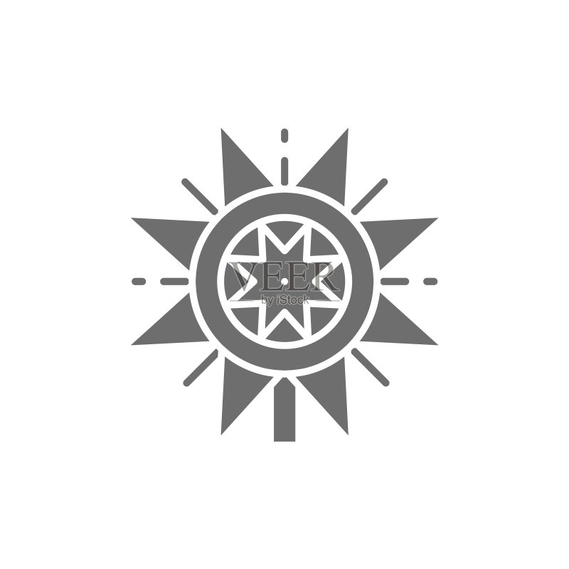 乌克兰圣诞节马槽之星灰色图标图标素材