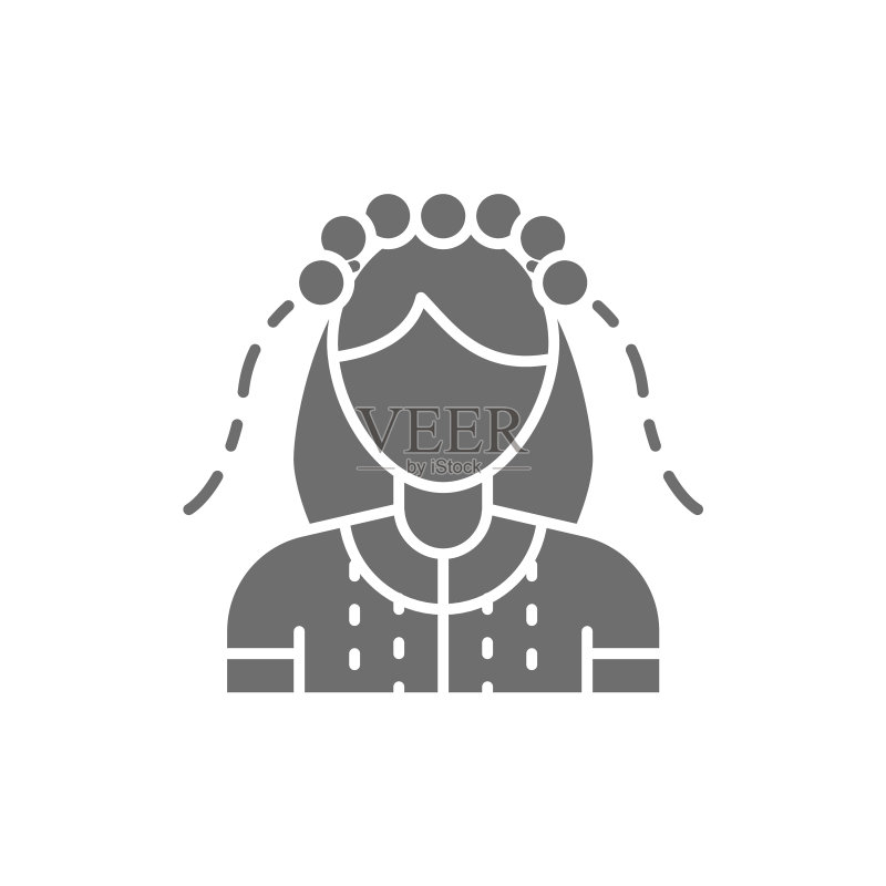 穿着传统民族服装的乌克兰妇女图标素材
