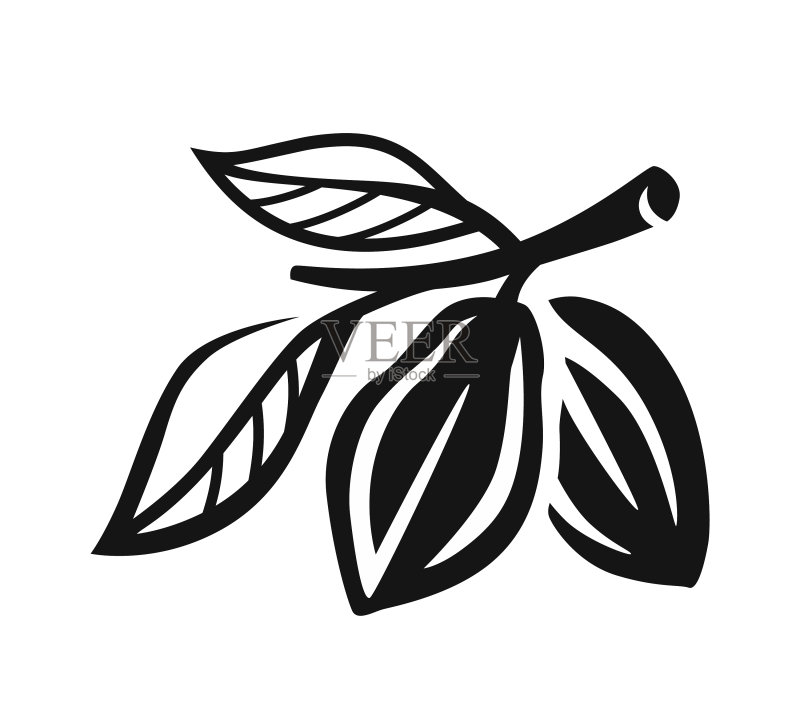 树枝上的可可果Logo图标素材