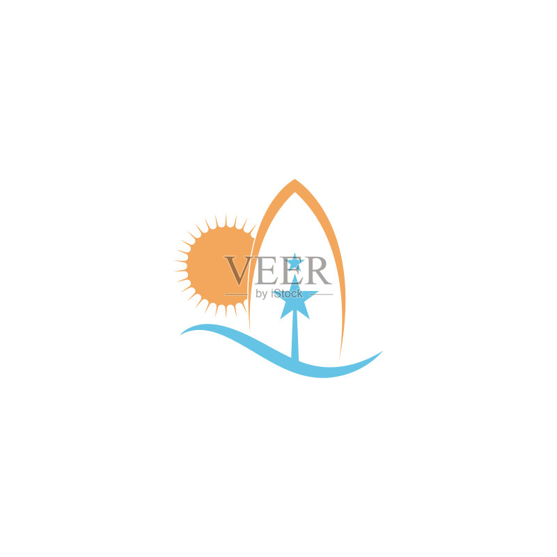 冲浪板图标Logo设计模板图标素材