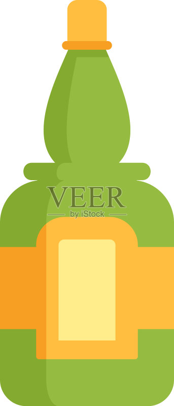 龙舌兰酒瓶扁平孤立图标图标素材