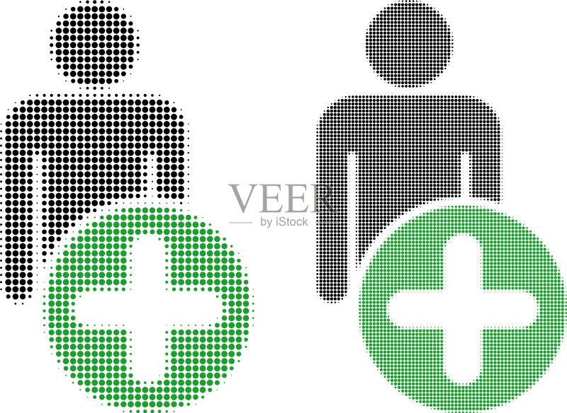 点状半色调添加男人形图标图标素材