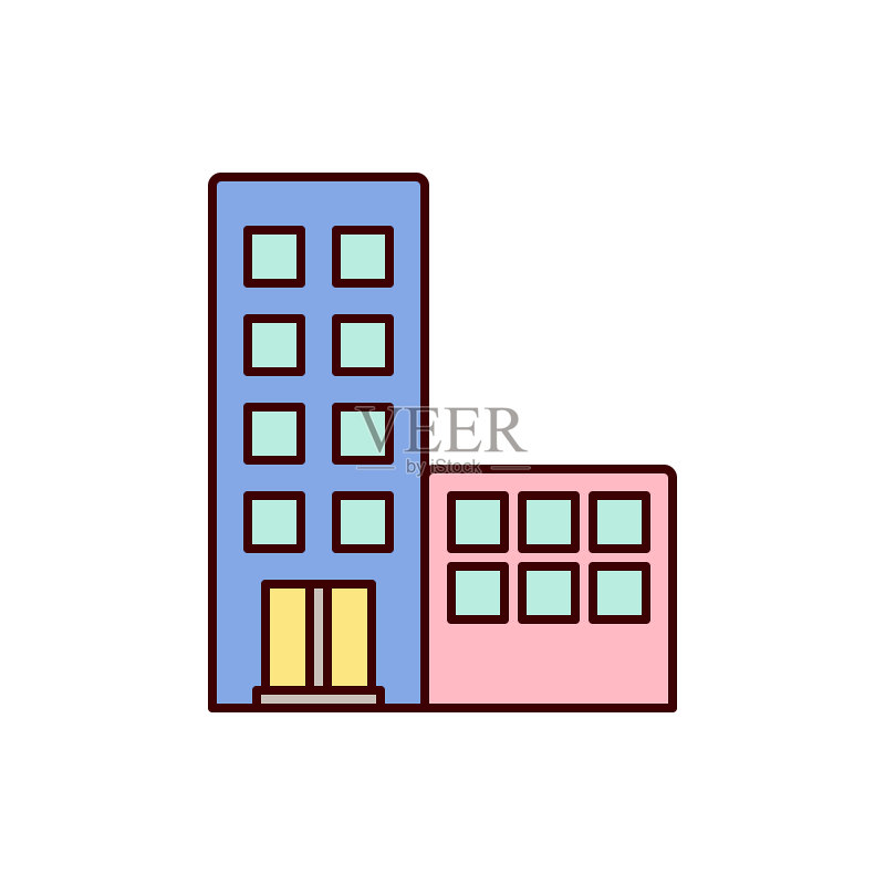 城镇建筑图标图标素材