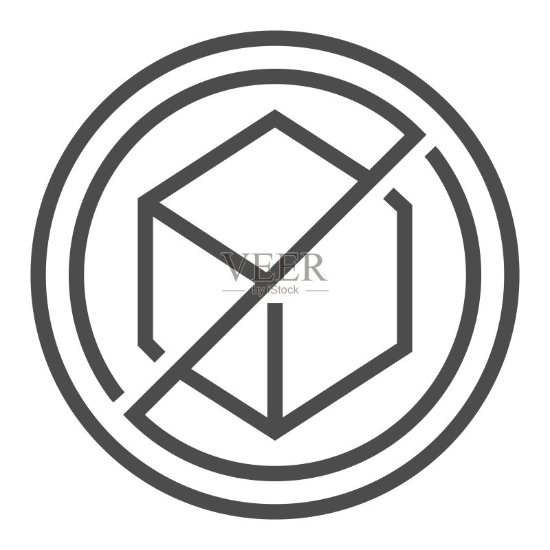 无糖方块线条矢量图标图标素材