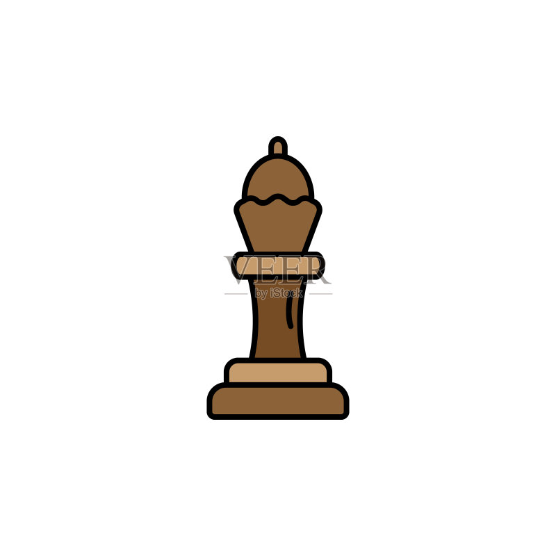 国王,彩色国际象棋线条图标,标志和符号可用于网站、徽标、移动应用程序、UI、UX图标素材