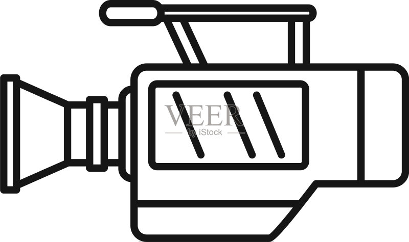 摄像机图标轮廓电视相机图标素材