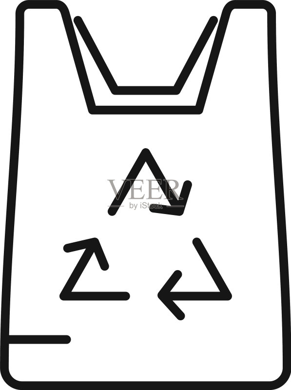 纸质回收袋图标生态面料图标素材