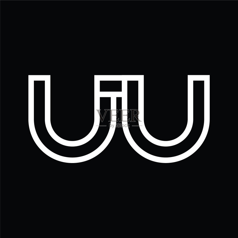 UU线条风格的首字母组合标志图标素材
