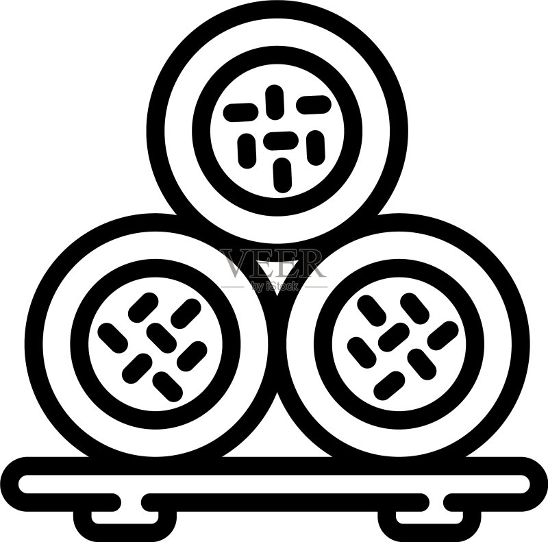 寿司卷架图标轮廓样式图标素材