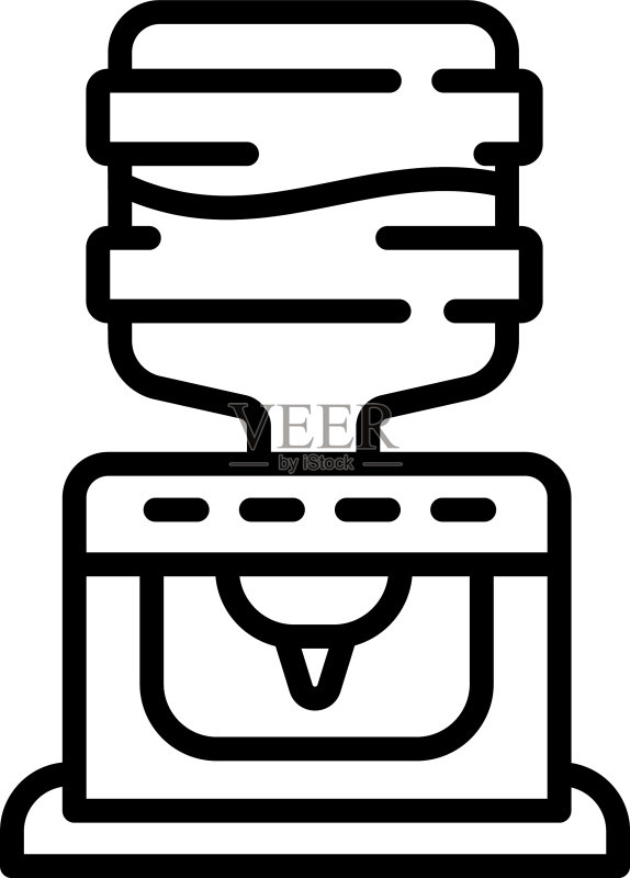 水冷散热器图标轮廓样式图标素材