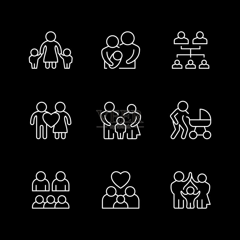 家庭图标线条图标素材