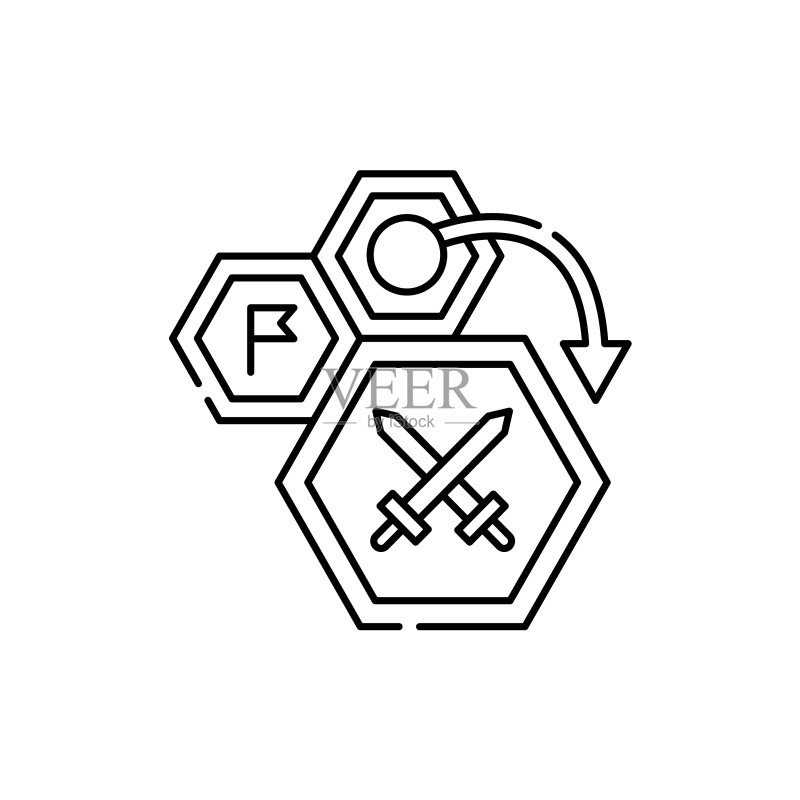 电脑实时战略游戏轮廓线图标图标素材