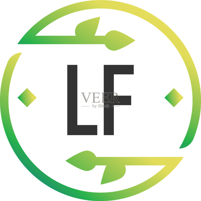 字母LF自然标志设计模板图标素材
