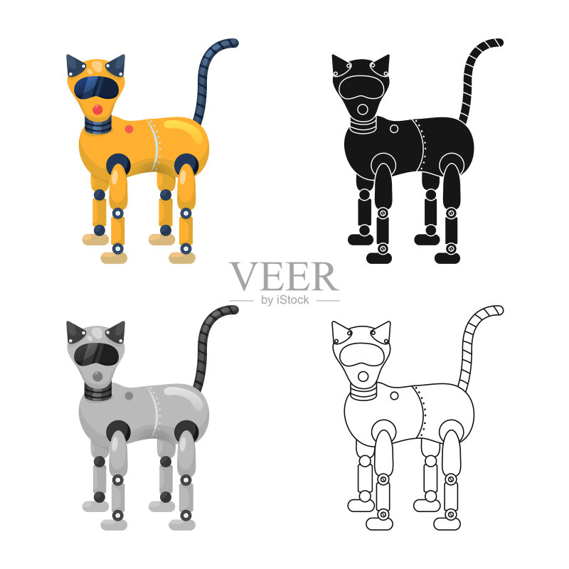 猫咪宠物标志设计图标素材