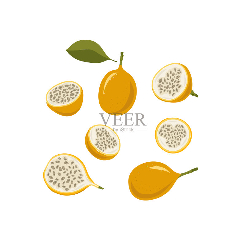 百香果手绘图案图标素材