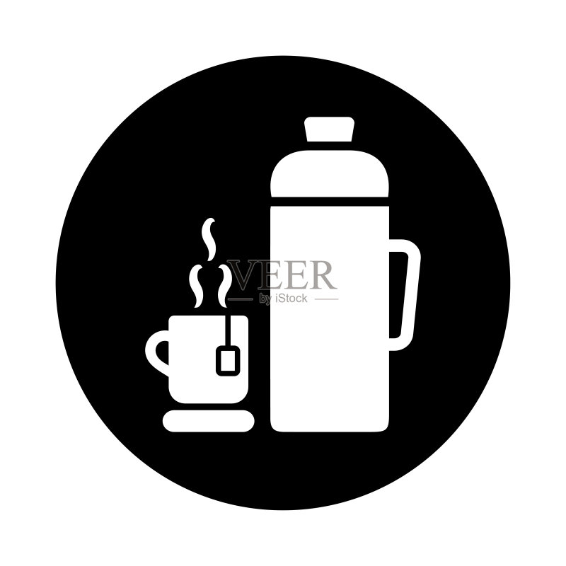 餐厅保温瓶茶图标黑色版图标素材
