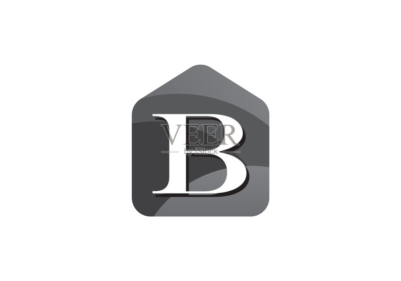 字母B房屋标志首字母组合图标素材