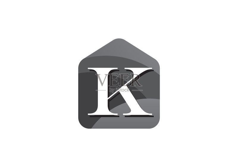K字母组合家居标志图标素材