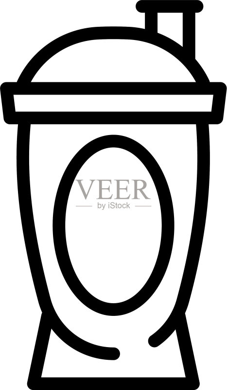 运动营养品塑料瓶轮廓图标图标素材