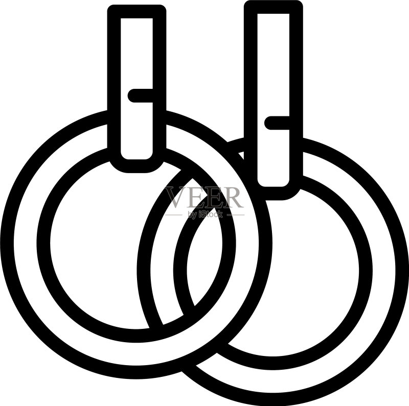 体操吊环图标轮廓样式图标素材
