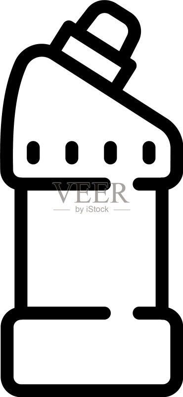 马桶清洁剂瓶轮廓图标样式图标素材