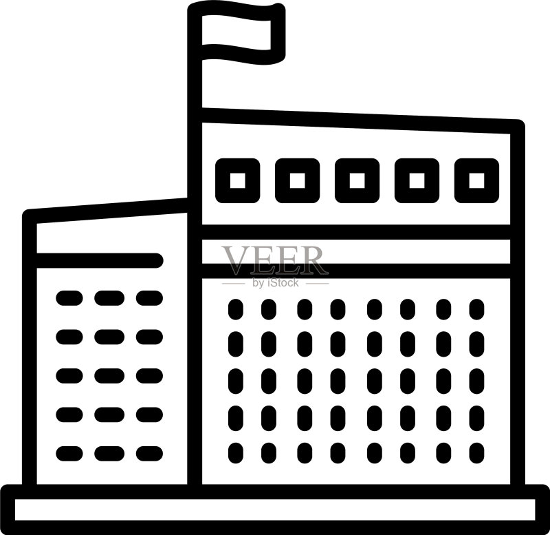 法院建筑轮廓图标图标素材