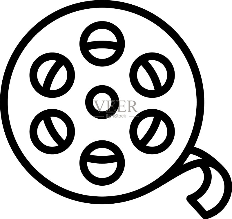 电影胶片图标轮廓风格图标素材