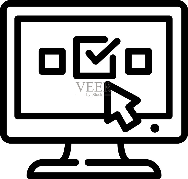 在线投票调查图标描边风格图标素材