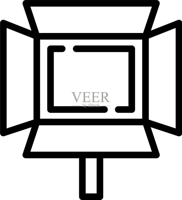 摄影棚灯光轮廓图标图标素材