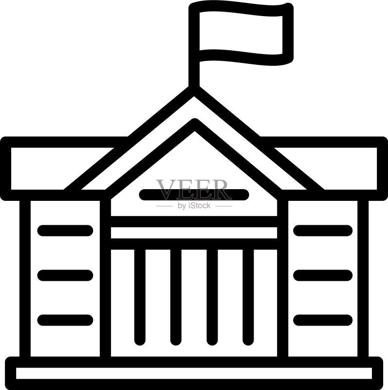 法院旗帜图标轮廓样式图标素材
