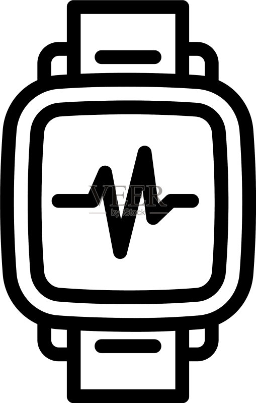 健身智能手表轮廓图标图标素材