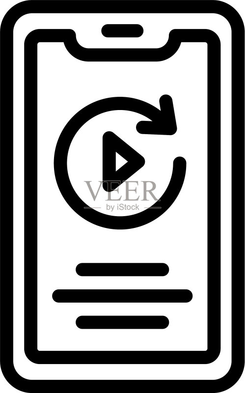 手机音乐播放器APP图标线稿风格图标素材