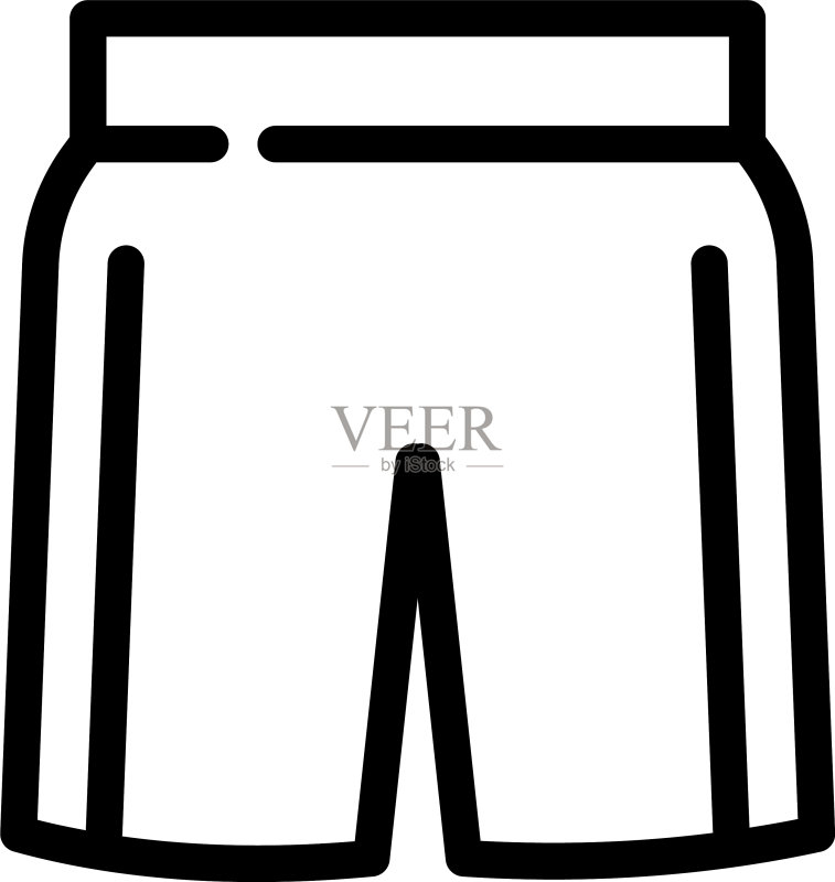 篮球短裤图标轮廓样式图标素材