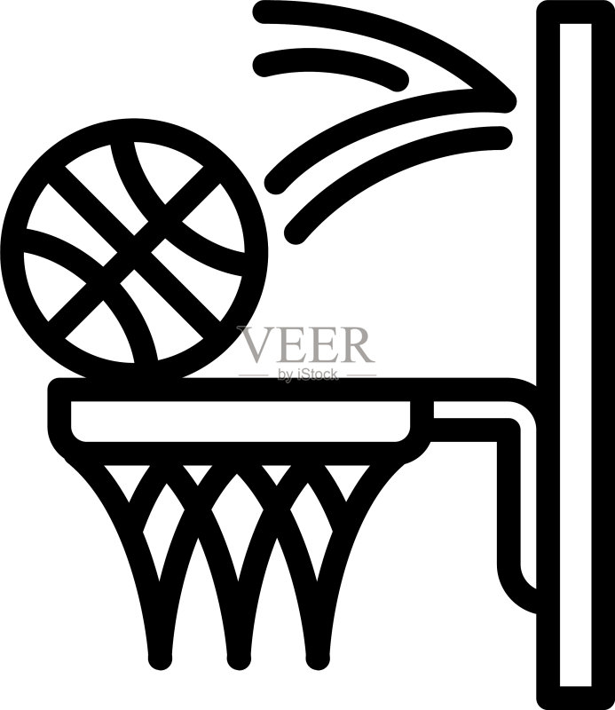 篮球投掷图标轮廓样式图标素材