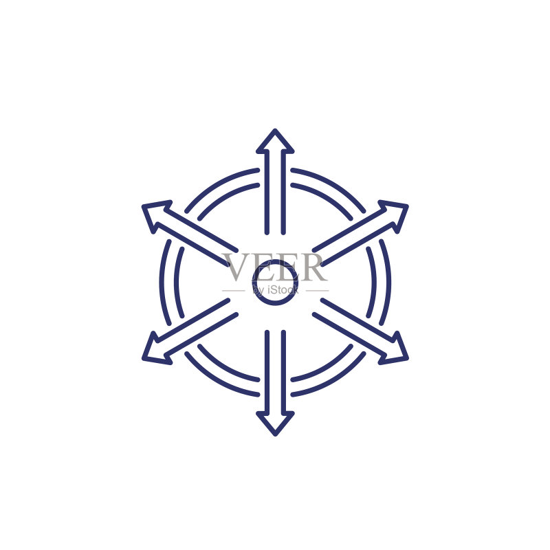 白色背景上的扩展线图标图标素材