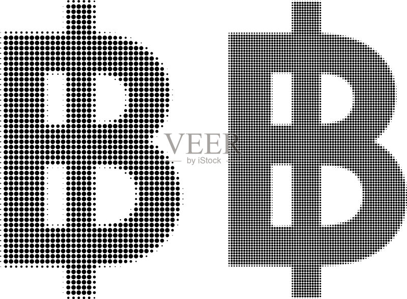 点阵半调比特币货币图标图标素材