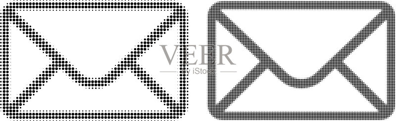 像素半色调邮件信封图标图标素材